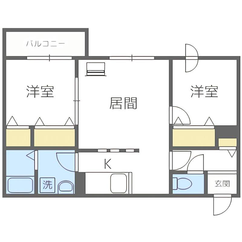 ブランシャール平岸3・8(2LDK/3階)の間取り写真