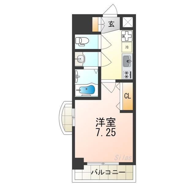 LUXEなかもず(1K/7階)の間取り写真