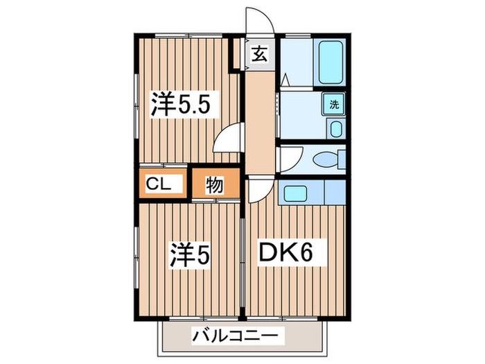 LAMAISON SAKURAYAMA(2DK/2階)の間取り写真