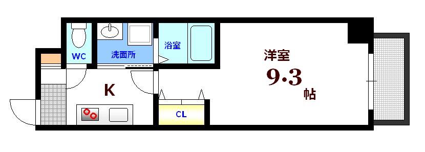 MOKA-ESTAII(1K/4階)の間取り写真
