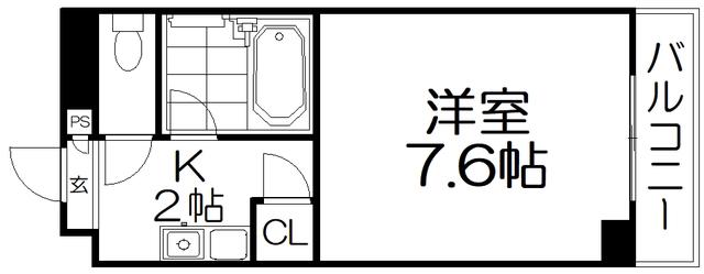 メゾンドファミーユ(1K/4階)の間取り写真