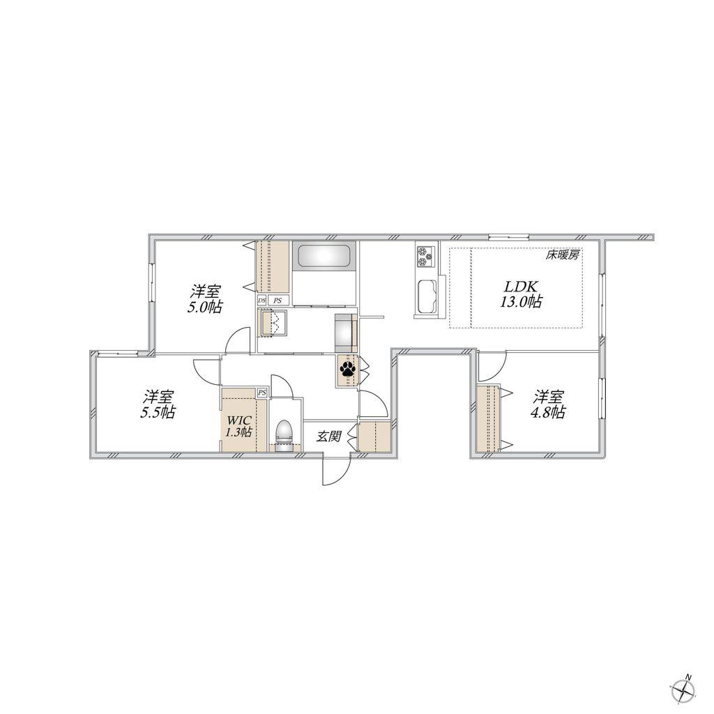 CHOUETTE MAISON(3LDK/1階)の間取り写真
