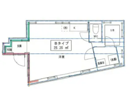 LOTSO三ノ輪(ワンルーム/1階)の間取り写真
