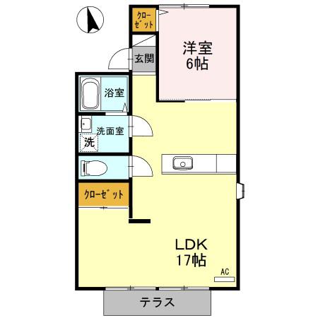 ハイツ アミスター(1LDK/1階)の間取り写真