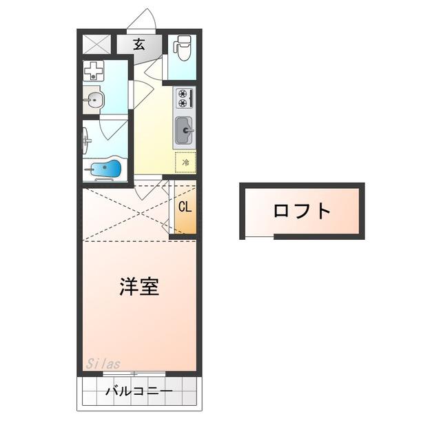 フジパレス初芝イースト(1K/2階)の間取り写真
