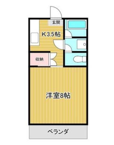 マンション永楽(1K/1階)の間取り写真