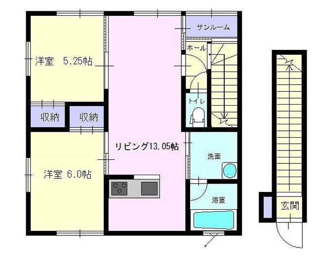 メゾン・ド・パルシェI(2LDK/2階)の間取り写真