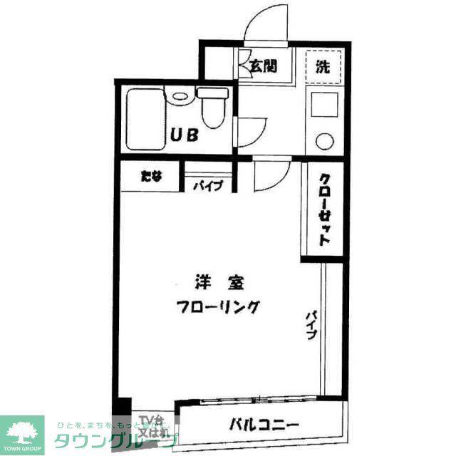ニコーハイム北千住(1K/2階)の間取り写真