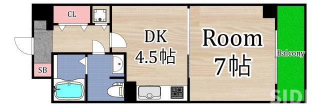 サクセス守口(1DK/3階)の間取り写真