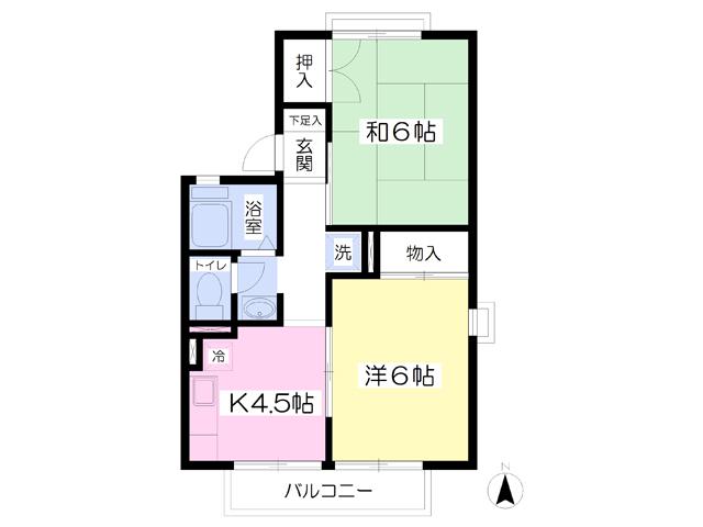メゾンセジュールA(2K/2階)の間取り写真