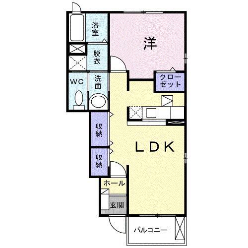 ピアーチェ A(1LDK/1階)の間取り写真