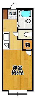 ルシエール三田3番館A棟(ワンルーム/1階)の間取り写真