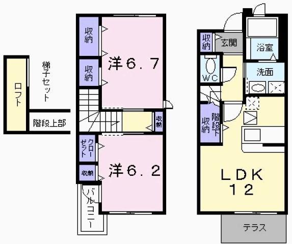 ファイン カレッジ(2LDK/1階)の間取り写真