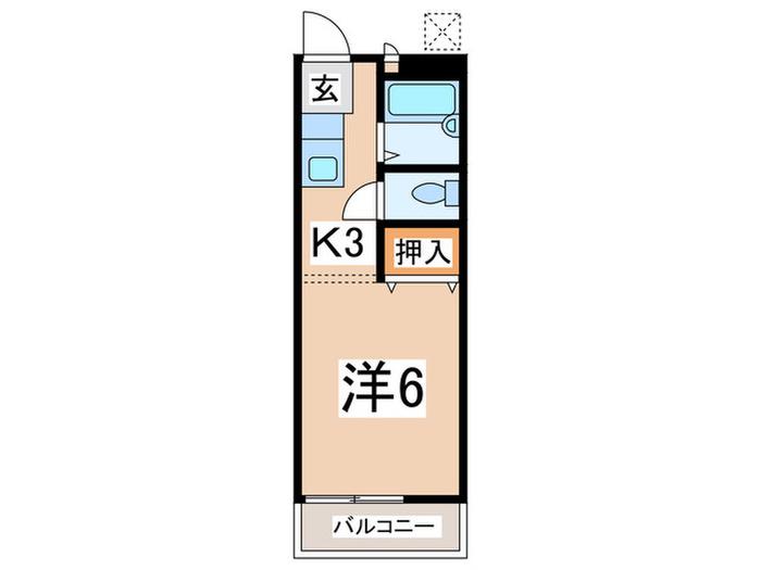 エスポワールHAMADA(1K/2階)の間取り写真
