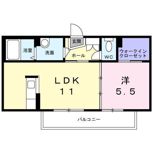 グレイスフル橘 A(1LDK/3階)の間取り写真