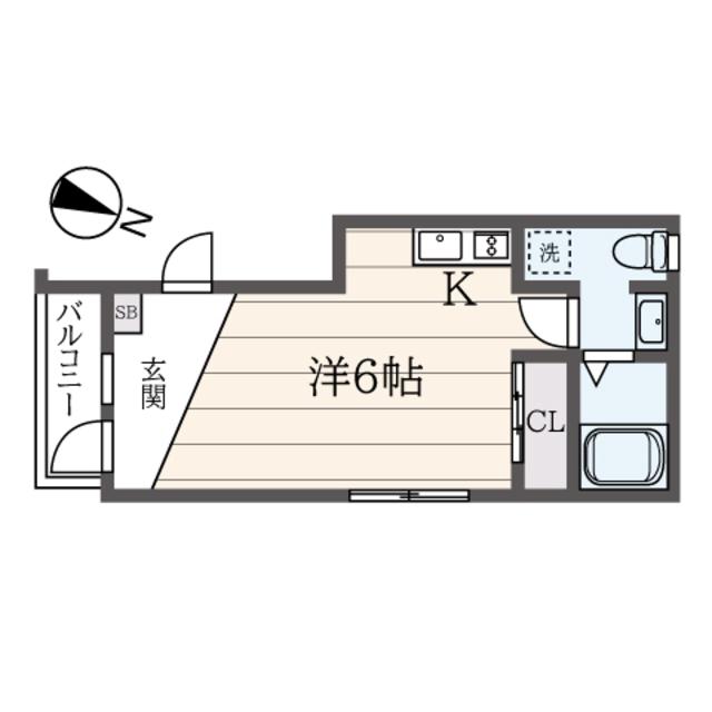 ソリッド吉野町(ワンルーム/2階)の間取り写真