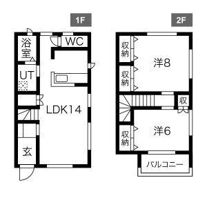竹林メゾネットIII(2LDK/1階)の間取り写真