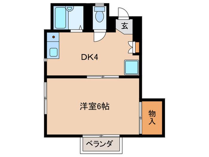 エムコート(1DK/1階)の間取り写真