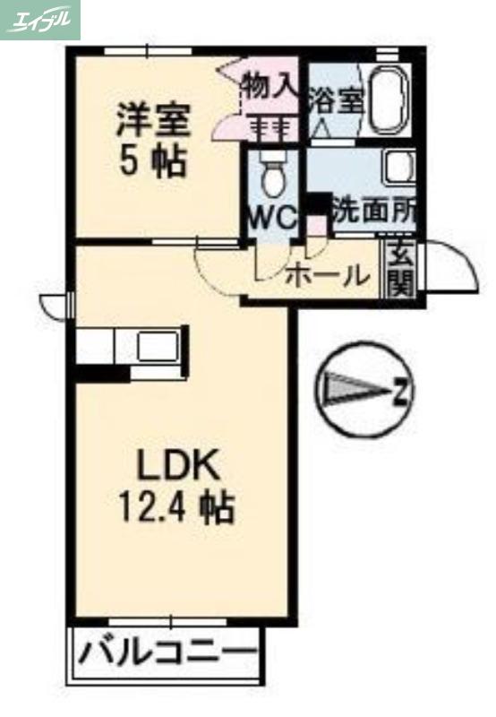 ハピー ハイツ(1LDK/1階)の間取り写真