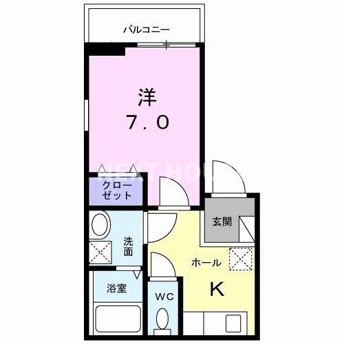 ラコリーヌ アキラン(1K/3階)の間取り写真