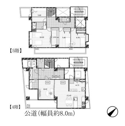 TQ蛎殻町(4SLDK/4階)の間取り写真