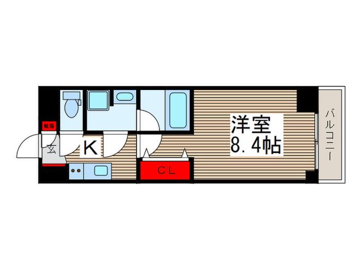 S-FORT行徳(1K/4階)の間取り写真