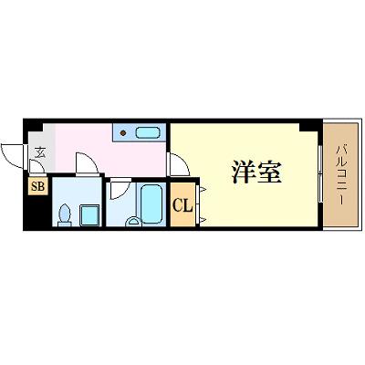 F・Hグリーンロイヤル高槻(1K/3階)の間取り写真