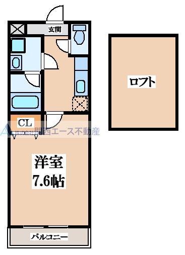 ハートハイム(1K/2階)の間取り写真