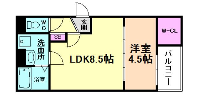 コンフォートM千船(1LDK/1階)の間取り写真