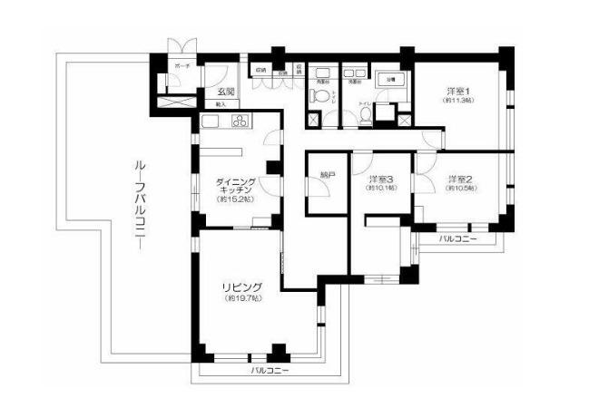 クレードルパレス柿ノ木坂(3SLDK/3階)の間取り写真