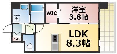 ESTONE HIGASHIOSAKA(1LDK/9階)の間取り写真