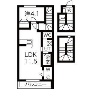 プルミエ仙杜II(1LDK/3階)の間取り写真