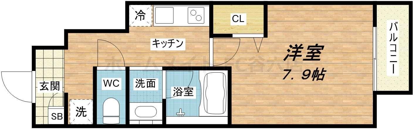 AXIA(1K/1階)の間取り写真