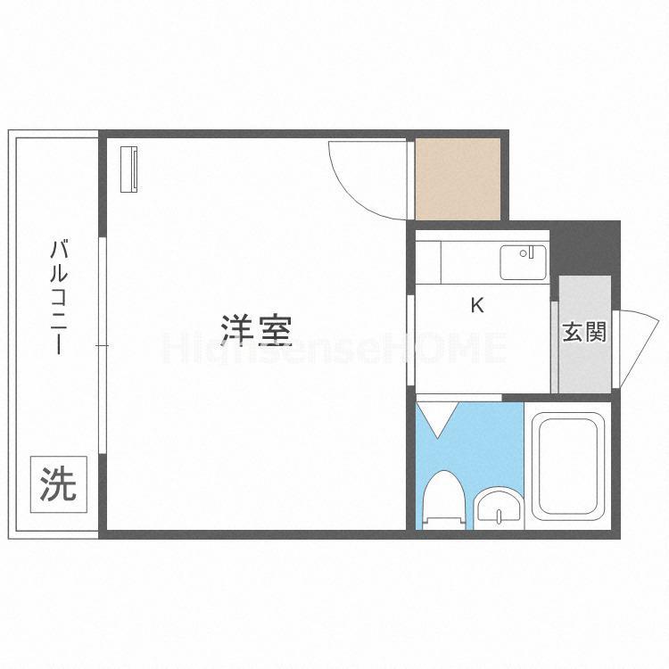 アクシオス野江サウス(1K/2階)の間取り写真