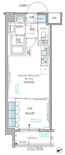 パークアクシス文京本郷(1LDK/3階)の間取り写真