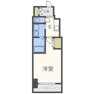 ミュプレ北浜(1K/9階)の間取り写真
