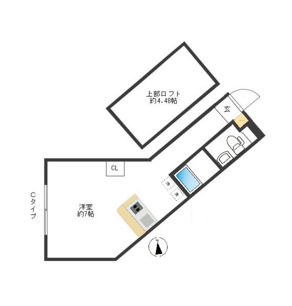 BLOOM住吉(ワンルーム/5階)の間取り写真