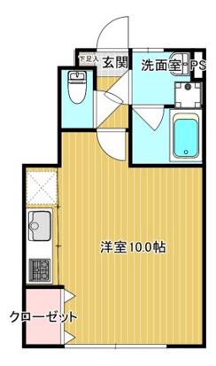 シャインアーチE 101(ワンルーム/1階)の間取り写真