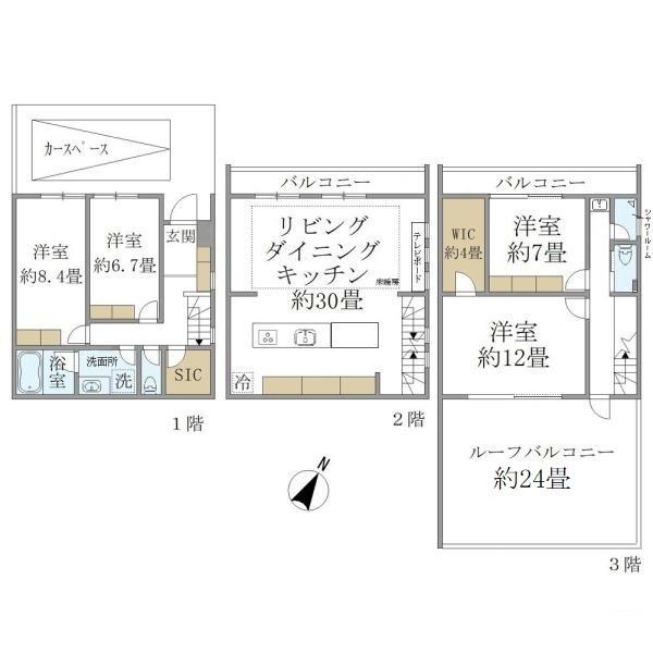 フェリーチェ松濤(4LDK/1階)の間取り写真