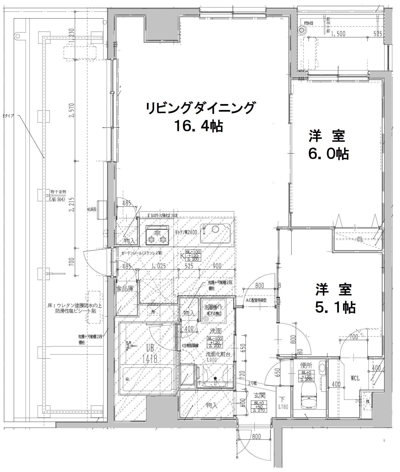 プライマル福岡平尾(2LDK/4階)の間取り写真