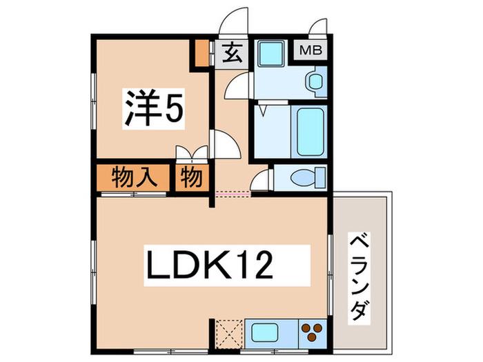 ドルチェファミール(1LDK/2階)の間取り写真