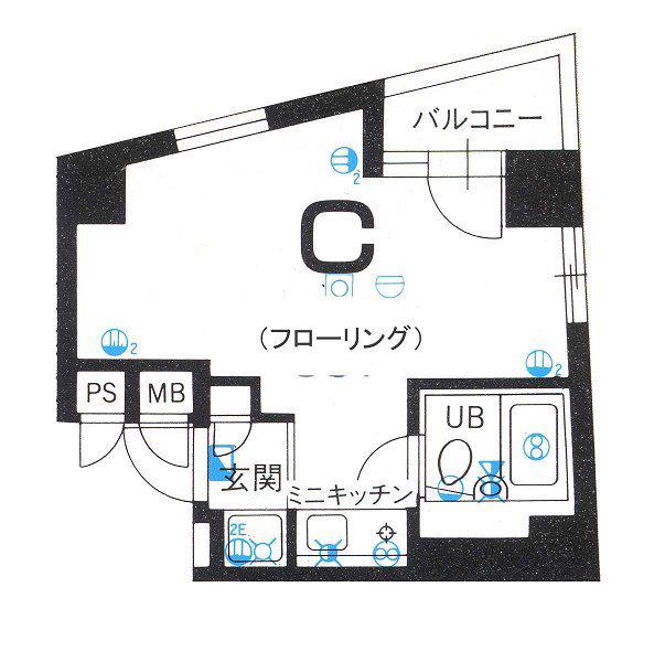 菱和パレス新宿7丁目(ワンルーム/5階)の間取り写真