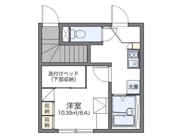 レオパレスハサマ(1K/1階)の間取り写真