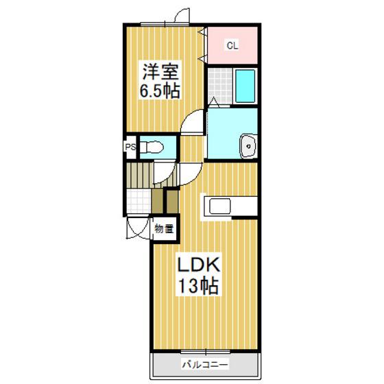 グランドバレーII(1LDK/2階)の間取り写真