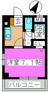 セピアコート9(1K/2階)の間取り写真
