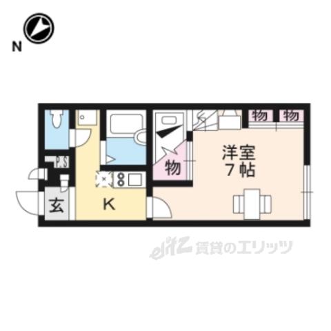 レオパレスメープルラック(1K/2階)の間取り写真