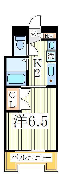 サフィールフォーレ65(1K/2階)の間取り写真