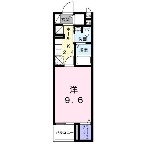 アプリコット野里(1K/2階)の間取り写真