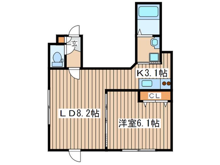 カトレー113(1LDK/2階)の間取り写真