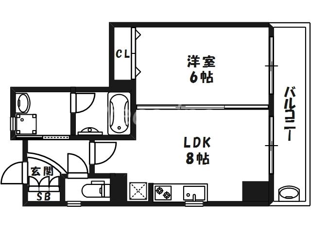 エステムプラザ梅田・扇町公園パークランド(1LDK/10階)の間取り写真